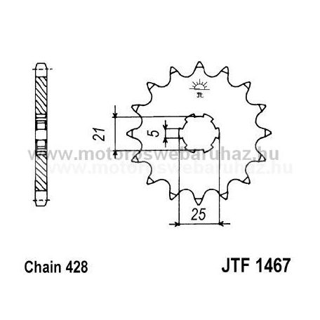 LÁNCKERÉK ELSŐ JT (JTF1467) 428-as LÁNCHOZ