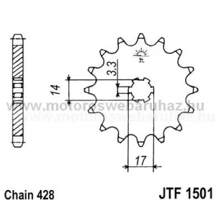 LÁNCKERÉK ELSŐ JT (JTF1501) 428-as LÁNCHOZ