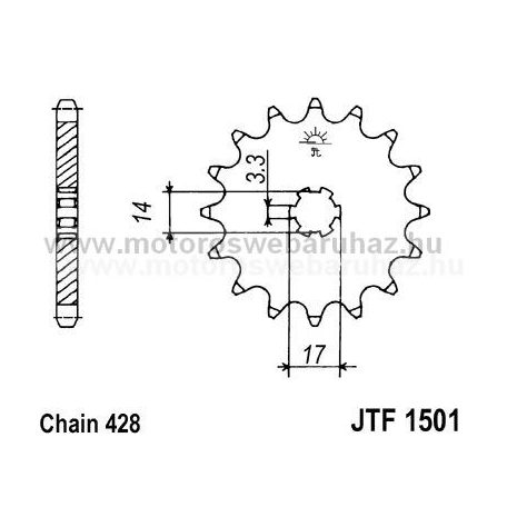 LÁNCKERÉK ELSŐ JT (JTF1501) 428-as LÁNCHOZ