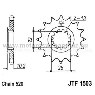LÁNCKERÉK ELSŐ JT (JTF1503) 520-as LÁNCHOZ