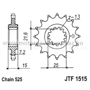 LÁNCKERÉK ELSŐ JT (JTF1515) 525-ös LÁNCHOZ