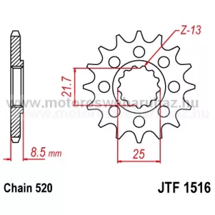 LÁNCKERÉK ELSŐ JT (JTF1516) 520-as LÁNCHOZ