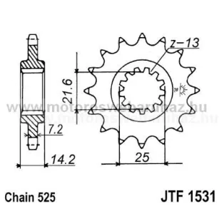 LÁNCKERÉK ELSŐ JT (JTF1531) 525-ös LÁNCHOZ