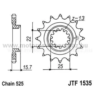 LÁNCKERÉK ELSŐ JT (JTF1535) 525-ös LÁNCHOZ
