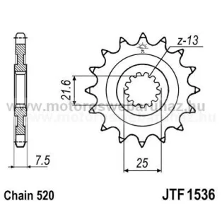 LÁNCKERÉK ELSŐ JT (JTF1536) 520-as LÁNCHOZ