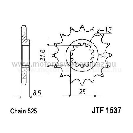 LÁNCKERÉK ELSŐ JT (JTF1537) 525-ös LÁNCHOZ