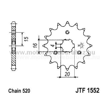 LÁNCKERÉK ELSŐ JT (JTF1552) 520-as LÁNCHOZ