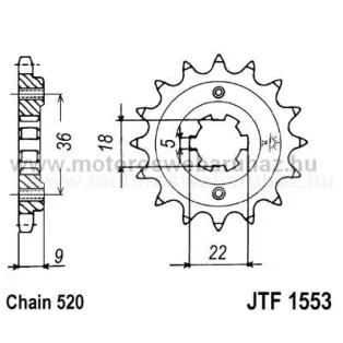 LÁNCKERÉK ELSŐ JT (JTF1553) 520-as LÁNCHOZ