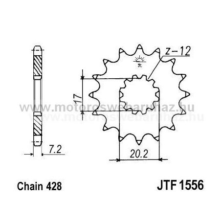 LÁNCKERÉK ELSŐ JT (JTF1556) 428-as LÁNCHOZ