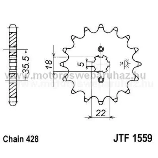 LÁNCKERÉK ELSŐ JT (JTF1559) 428-as LÁNCHOZ