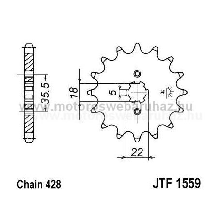 LÁNCKERÉK ELSŐ JT (JTF1559) 428-as LÁNCHOZ