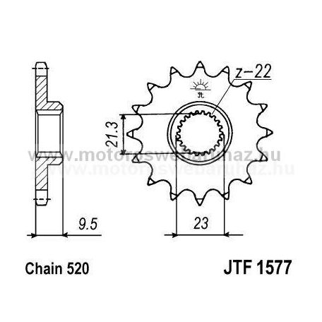 LÁNCKERÉK ELSŐ JT (JTF1577) 520-as LÁNCHOZ