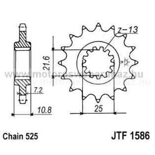 LÁNCKERÉK ELSŐ JT (JTF1586) 525-ös LÁNCHOZ