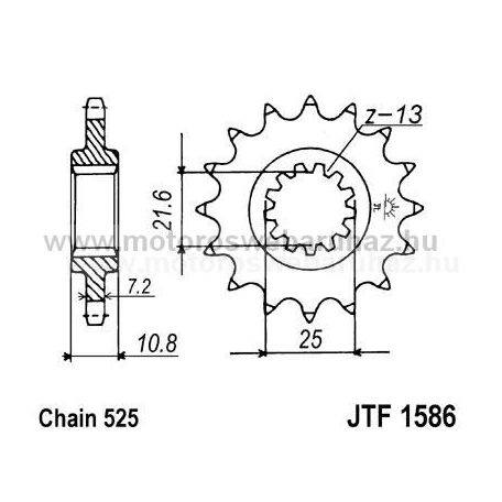 LÁNCKERÉK ELSŐ JT (JTF1586) 525-ös LÁNCHOZ