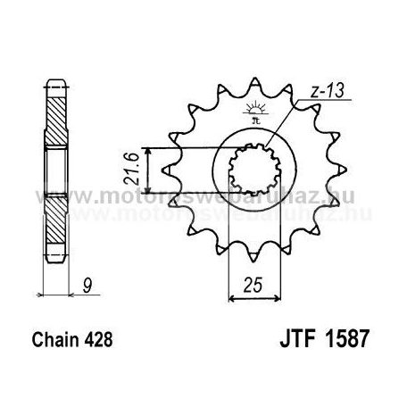 LÁNCKERÉK ELSŐ JT (JTF1587) 428-as LÁNCHOZ