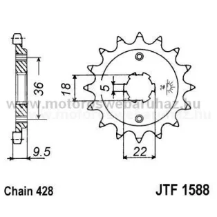 LÁNCKERÉK ELSŐ JT (JTF1588) 428-as LÁNCHOZ