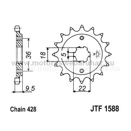 LÁNCKERÉK ELSŐ JT (JTF1588) 428-as LÁNCHOZ