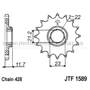 LÁNCKERÉK ELSŐ JT (JTF1589) 428-as LÁNCHOZ