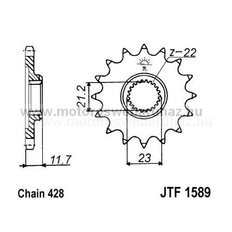 LÁNCKERÉK ELSŐ JT (JTF1589) 428-as LÁNCHOZ