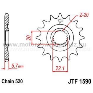 LÁNCKERÉK ELSŐ JT (JTF1590) 520-as LÁNCHOZ