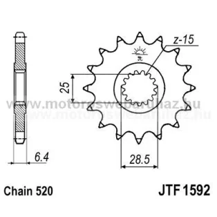 LÁNCKERÉK ELSŐ JT (JTF1592) 520-as LÁNCHOZ