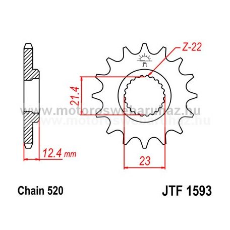 LÁNCKERÉK ELSŐ JT (JTF1593) 520-as LÁNCHOZ