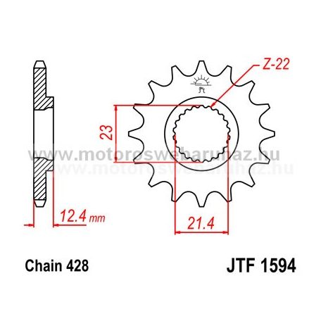 LÁNCKERÉK ELSŐ JT (JTF1594) 428-as LÁNCHOZ