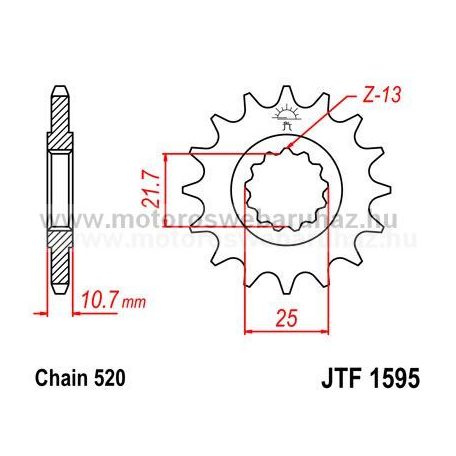 LÁNCKERÉK ELSŐ JT (JTF1595) 520-as LÁNCHOZ