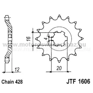 LÁNCKERÉK ELSŐ JT (JTF1606) 428-as LÁNCHOZ
