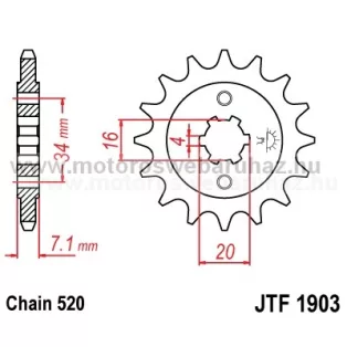 LÁNCKERÉK ELSŐ JT (JTF1903) 520-as LÁNCHOZ