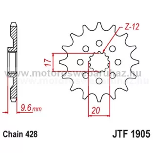 LÁNCKERÉK ELSŐ JT (JTF1905) 428-as LÁNCHOZ 