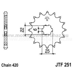LÁNCKERÉK ELSŐ JT (JTF251) 420-as LÁNCHOZ