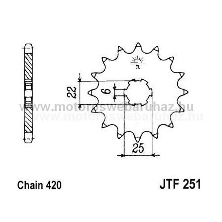 LÁNCKERÉK ELSŐ JT (JTF251) 420-as LÁNCHOZ