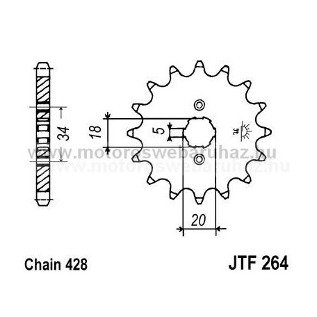 LÁNCKERÉK ELSŐ JT (JTF264) 428-as LÁNCHOZ