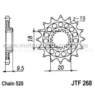 LÁNCKERÉK ELSŐ JT (JTF268) 520-as LÁNCHOZ
