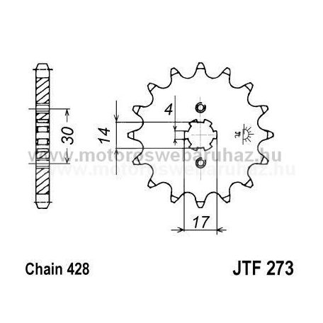 LÁNCKERÉK ELSŐ JT (JTF273) 428-as LÁNCHOZ