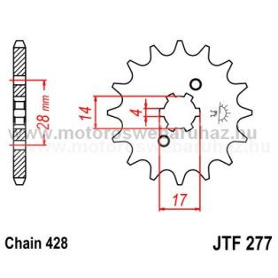 LÁNCKERÉK ELSŐ JT (JTF277) 428-as LÁNCHOZ