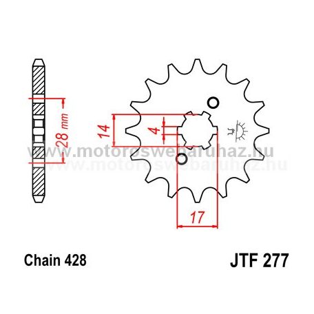 LÁNCKERÉK ELSŐ JT (JTF277) 428-as LÁNCHOZ