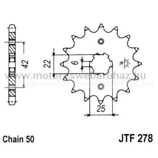 LÁNCKERÉK ELSŐ JT (JTF278) 530-as LÁNCHOZ