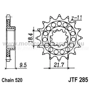 LÁNCKERÉK ELSŐ JT (JTF285) 520-as LÁNCHOZ