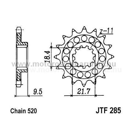 LÁNCKERÉK ELSŐ JT (JTF285) 520-as LÁNCHOZ