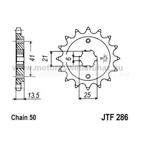 LÁNCKERÉK ELSŐ JT (JTF286) 530-as LÁNCHOZ