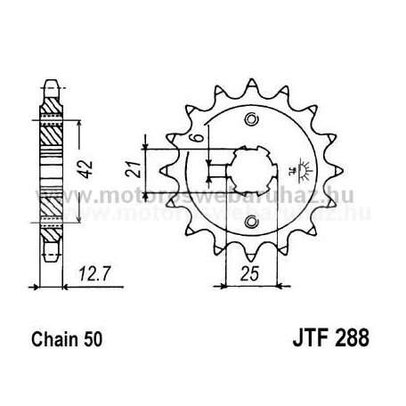 LÁNCKERÉK ELSŐ JT (JTF288) 530-as LÁNCHOZ