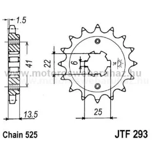 LÁNCKERÉK ELSŐ JT (JTF293) 525-ös LÁNCHOZ