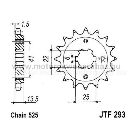 LÁNCKERÉK ELSŐ JT (JTF293) 525-ös LÁNCHOZ