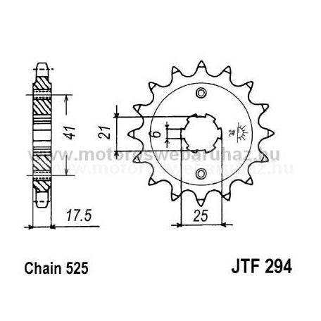 LÁNCKERÉK ELSŐ JT (JTF294) 525-ös LÁNCHOZ