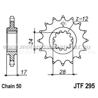 LÁNCKERÉK ELSŐ JT (JTF295) 530-as LÁNCHOZ
