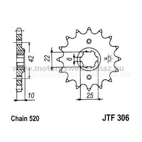 LÁNCKERÉK ELSŐ JT (JTF306) 520-as LÁNCHOZ