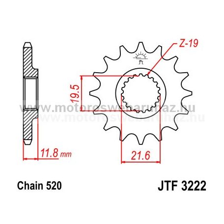 LÁNCKERÉK ELSŐ JT (JTF3222) 520-as LÁNCHOZ