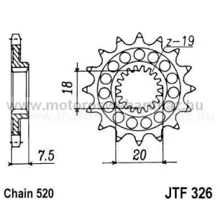 LÁNCKERÉK ELSŐ JT (JTF326) 520-as LÁNCHOZ